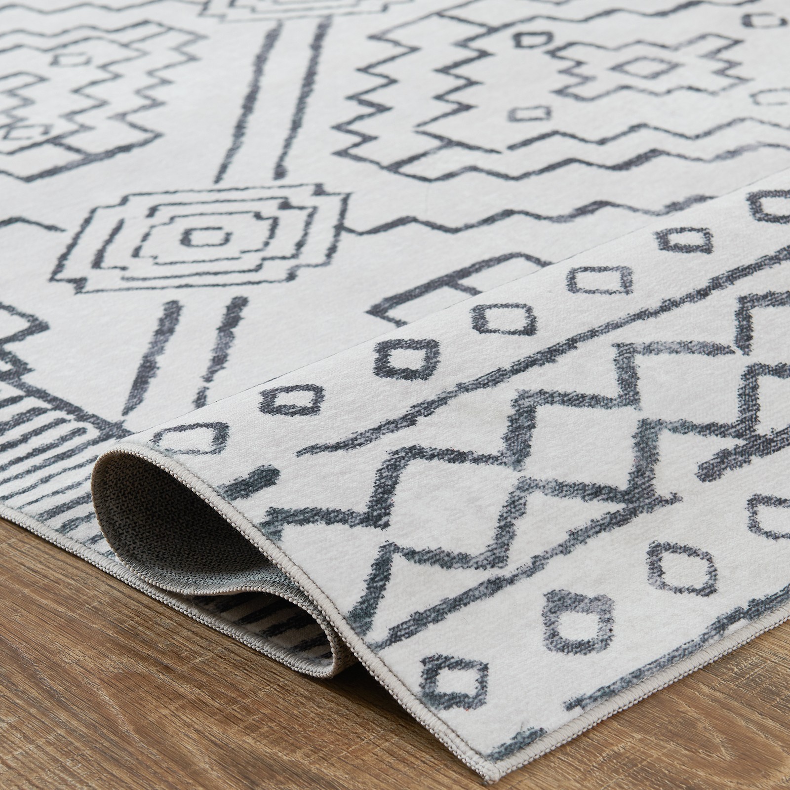 6×9 Vintage Floral Distressed Area Rug Washable Non-Slip Living Room Gray