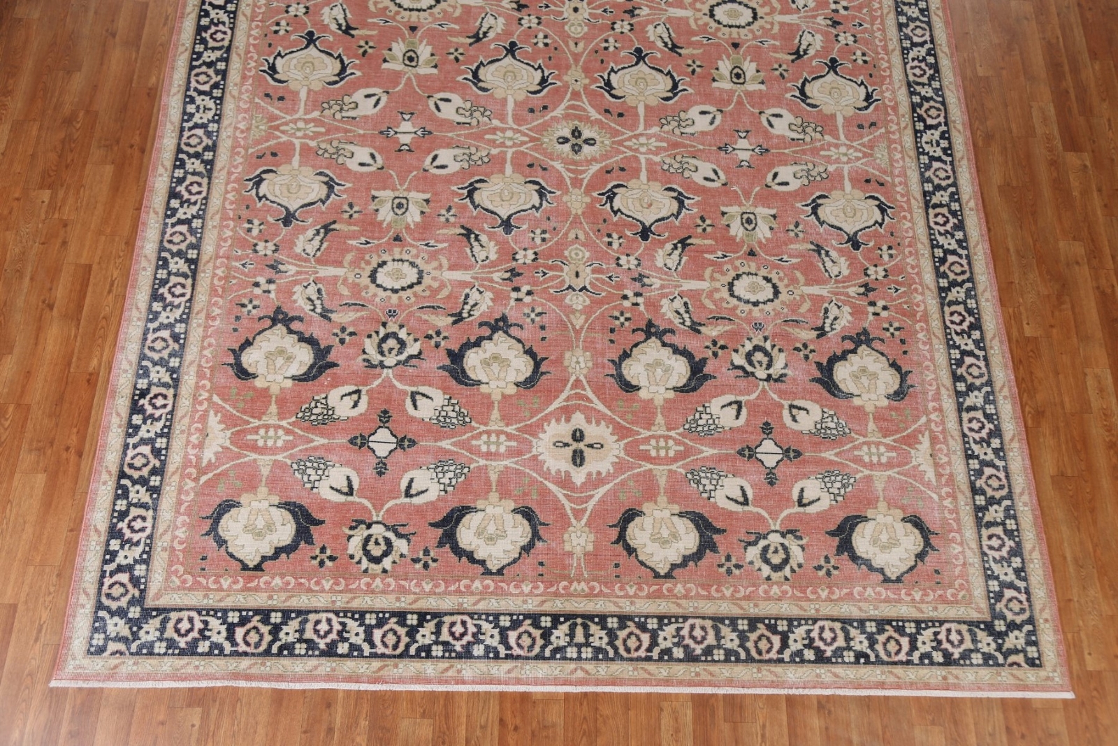 Floral Red/ Navy Blue Ziegler Turkish 9×12 ft Area Rug Hand-knotted Wool Carpet