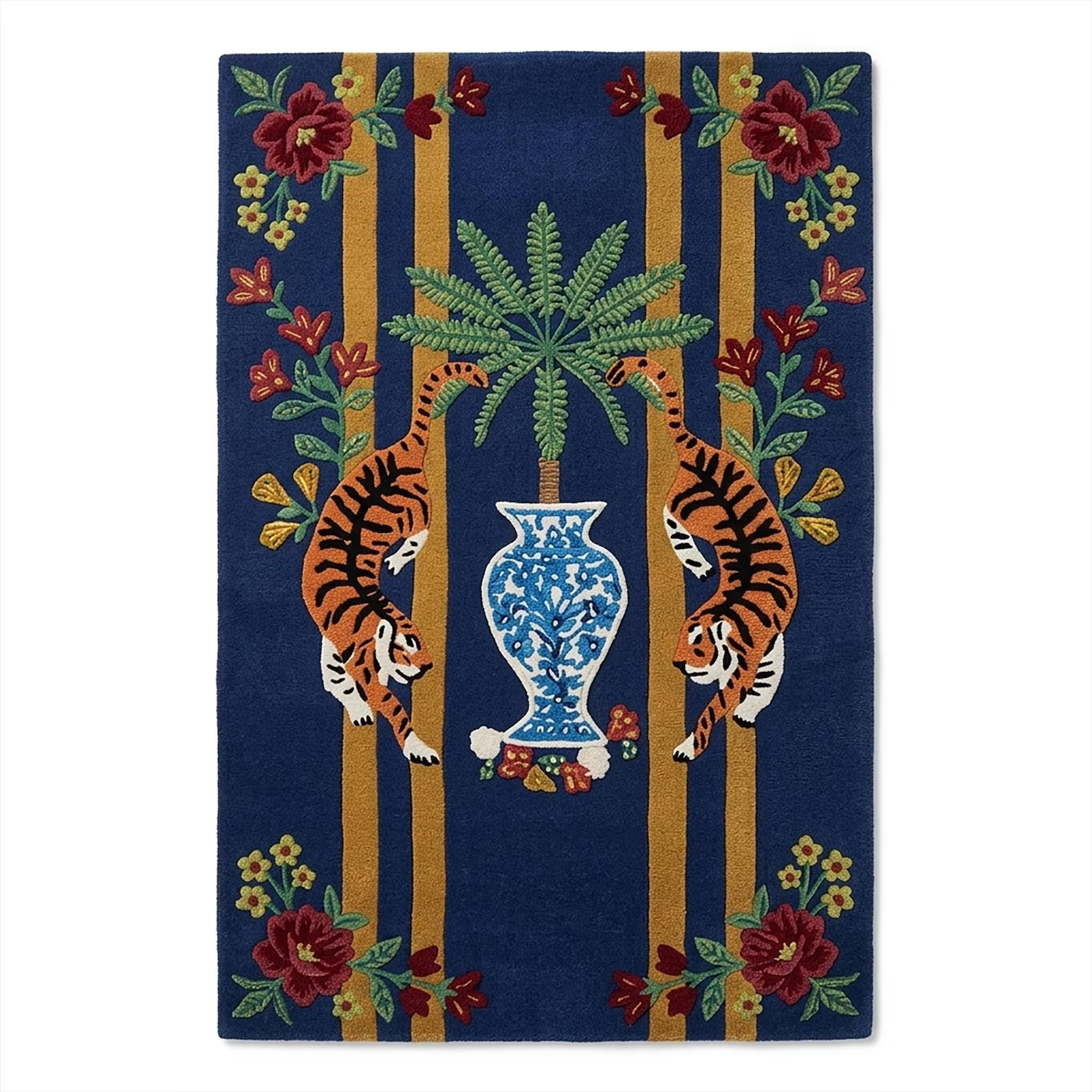 Hand Tufted Tiger wool area rug for home decor handmade 6×9|8×10