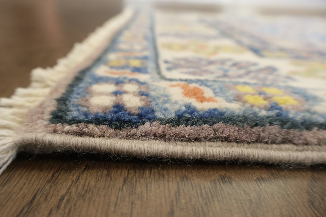 Light Green & Taupe 2×3 Hand Knotted Geometric Traditional Wool Accent Rug