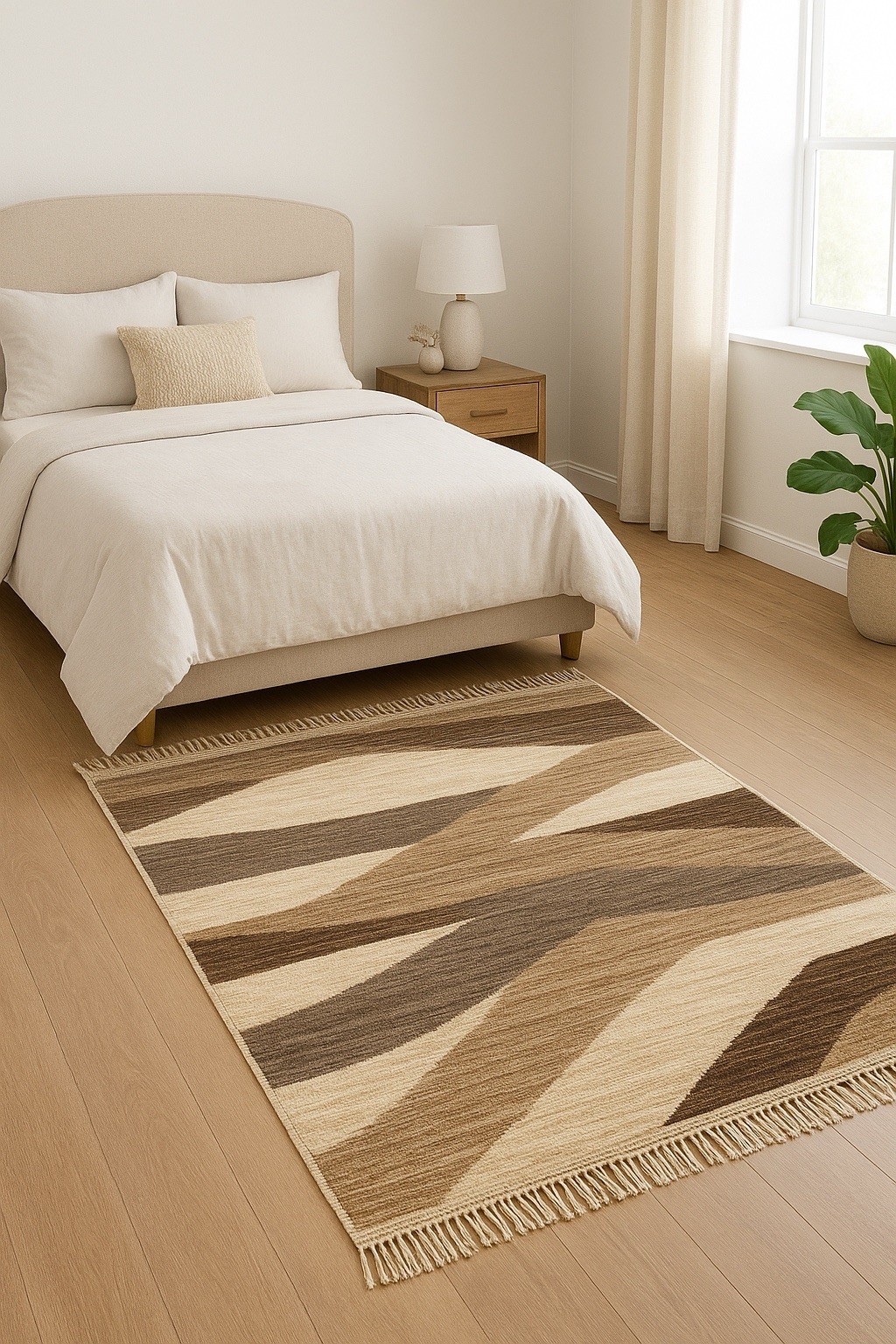 Handmade Moroccan Wool Rug – 9.4ft x 6.3ft – Unique Modern Design