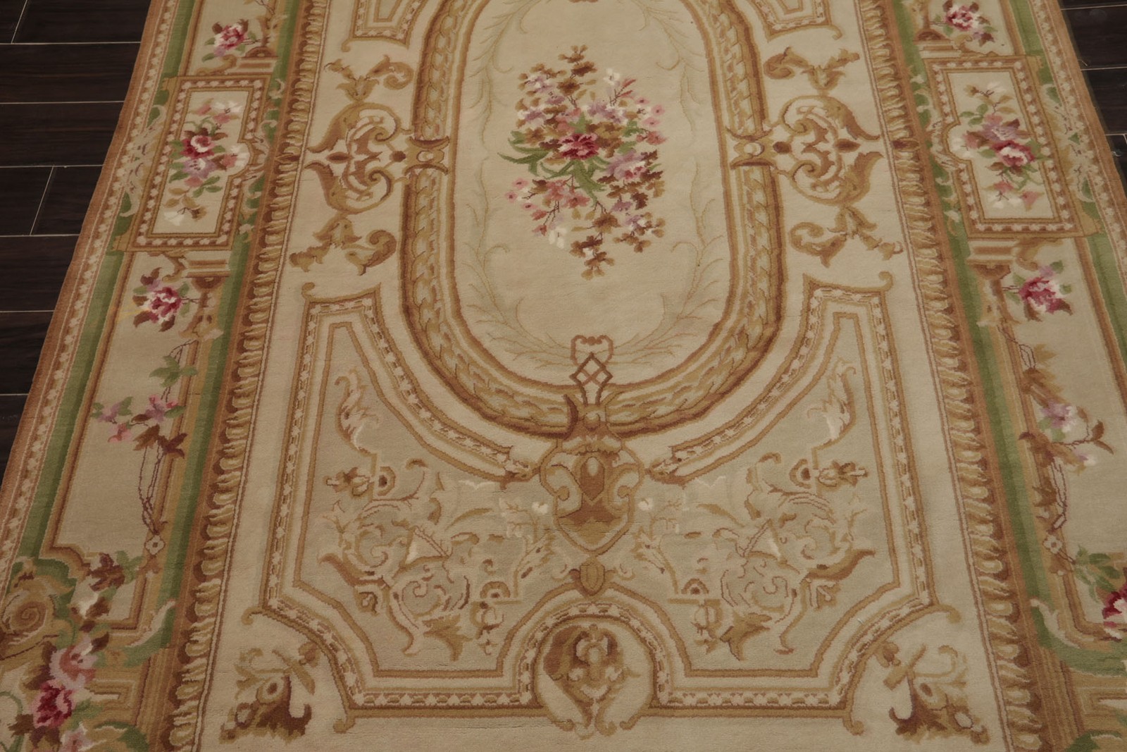 5’6″x8’6″ Hand Woven Wool Beige Aubusson Savonnerie European Classic design Rug