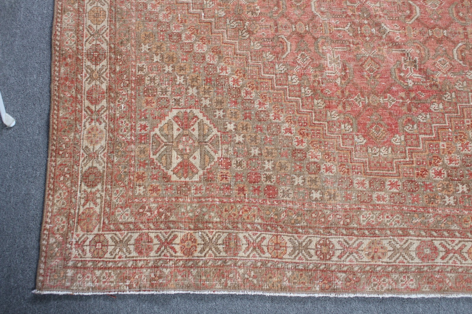Vintage Rug, 5,4×8,3 ft Large Turkish Rug, Red Brown Oriental Rug