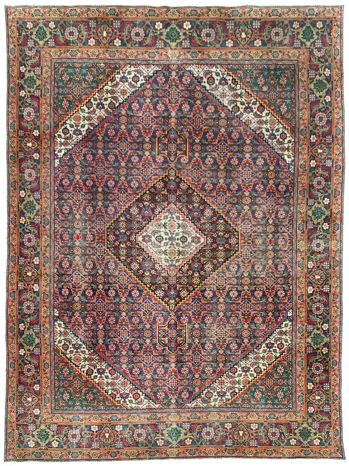 Semi-Antique Vintage Oriental Rug Medallion Floral Style Decor Carpet 6’6X9’3 ft