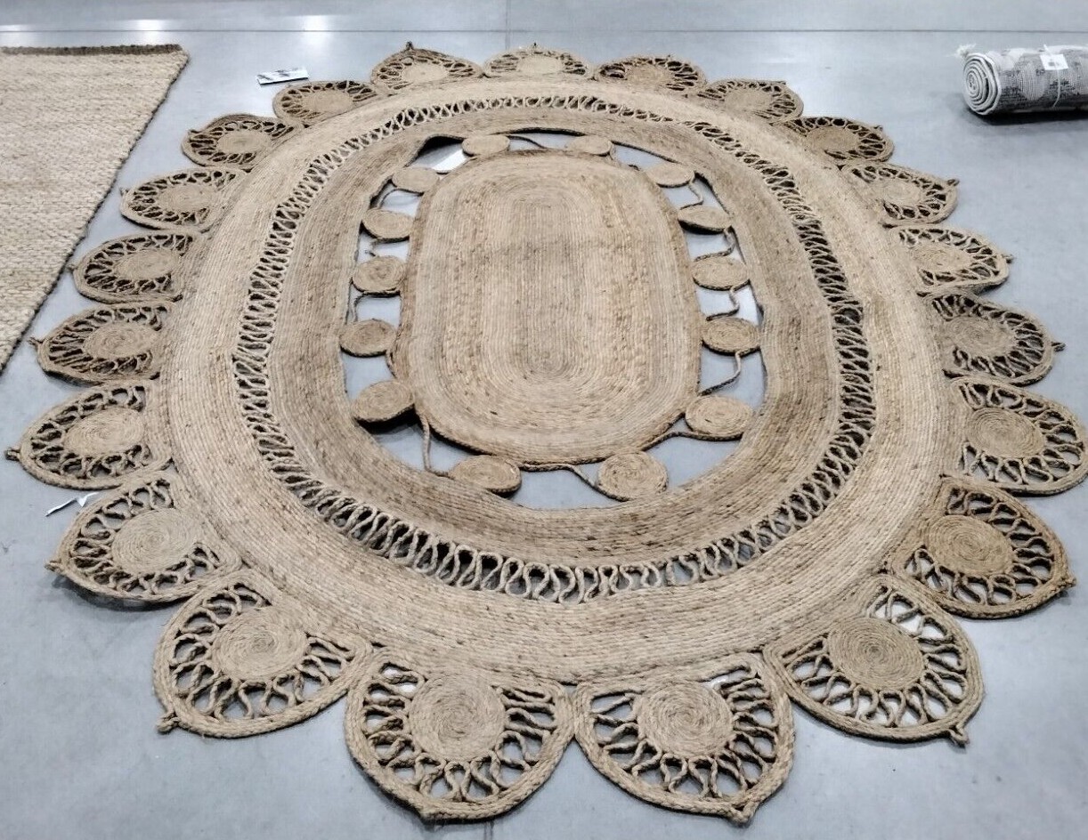 NATURAL 8′ X 10′ Oval Broken Thread Rug, Reduced Price 1172706465 NFB251A-8OV
