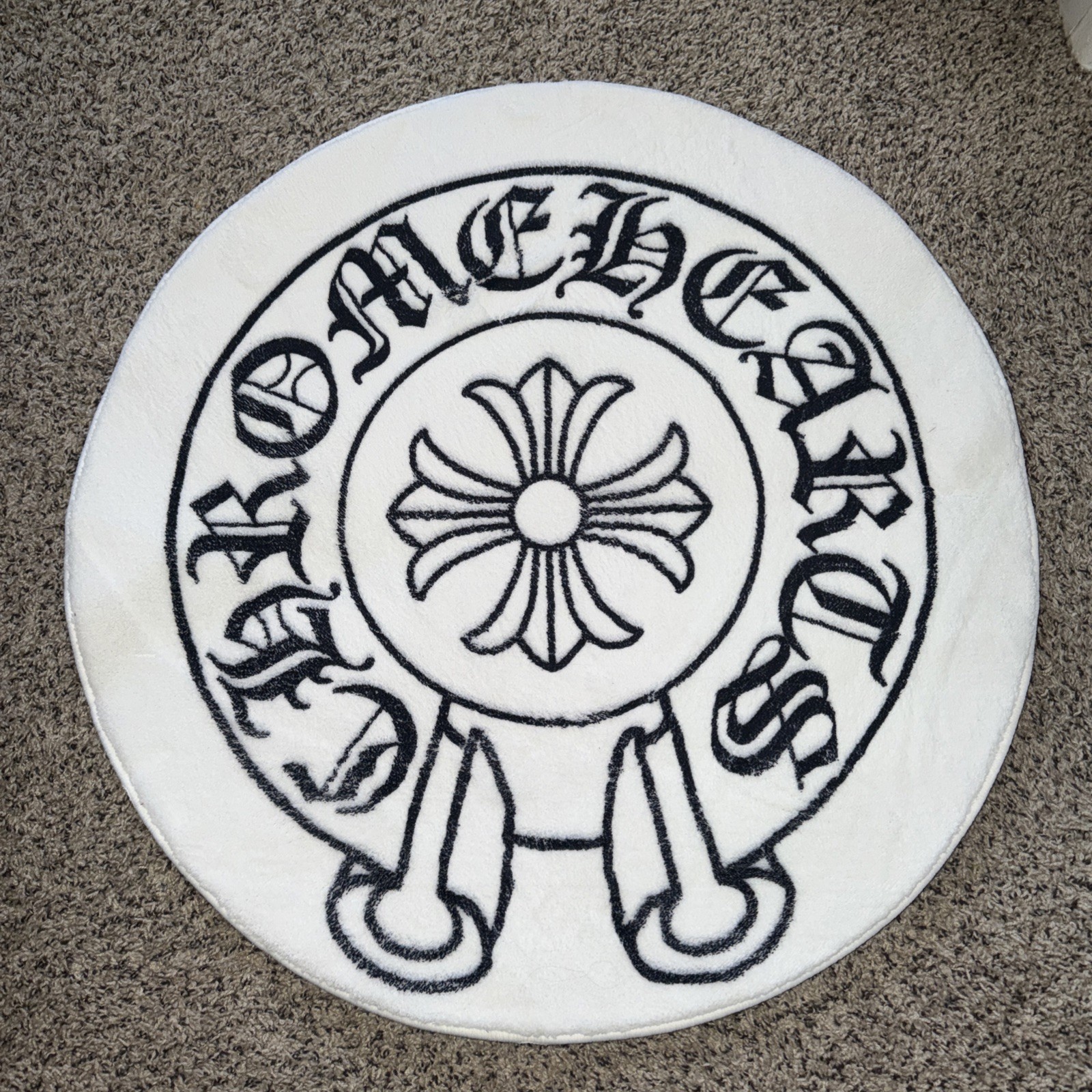RUGSOFLA Gothic Cross Circle Rug Chrome Hearts Style Floor Mat OG LOGO