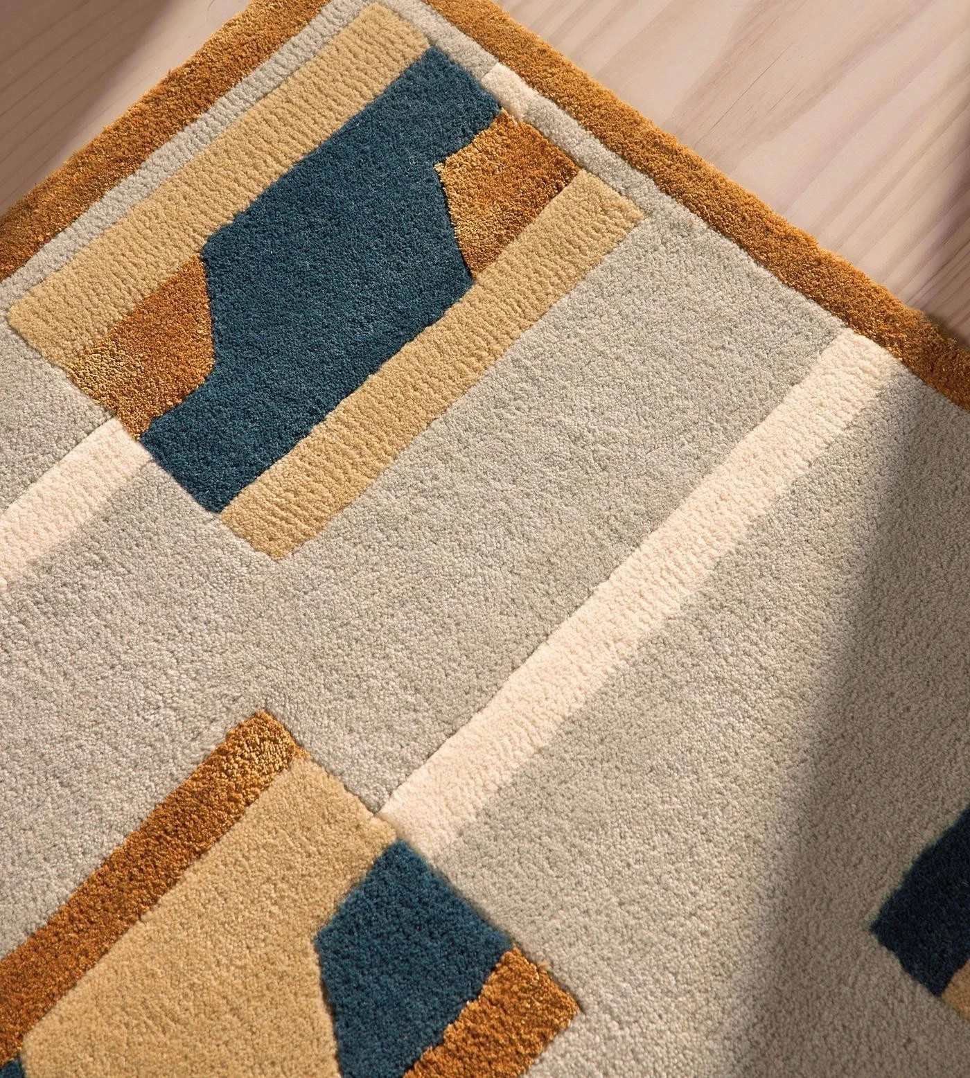 Hand Tufted Geometric Rug – Handmade 100% Wool Dove Luxury Home& Office Carpet