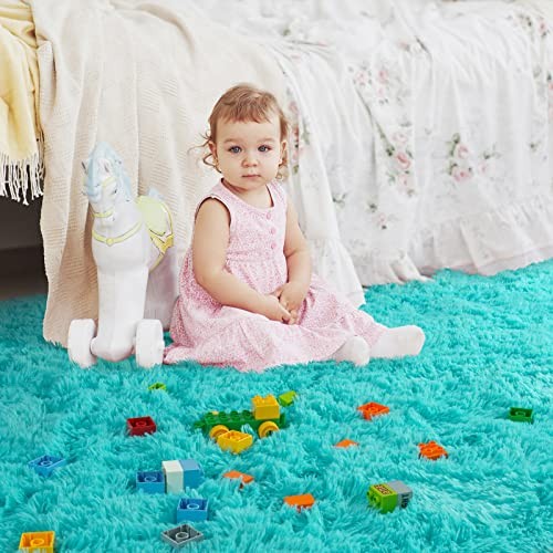 Fluffy Rug, Super Soft Fuzzy Area Rugs for Bedroom Living Room – 3′ x 5′