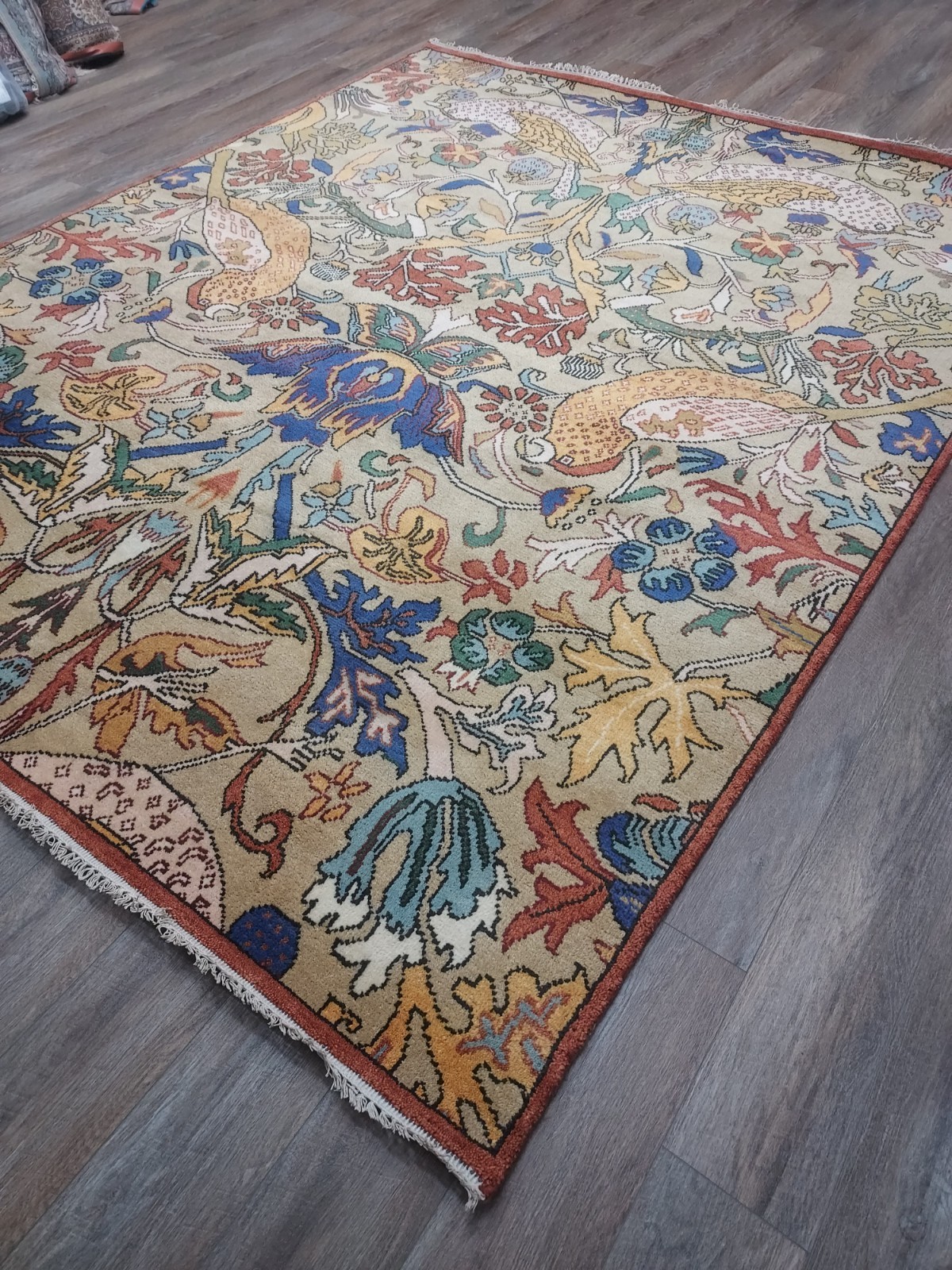 Bohemian Oushak Turkish Rug,(Tree Of life ) Bird Design Hand Made Rug 8×10 Ft