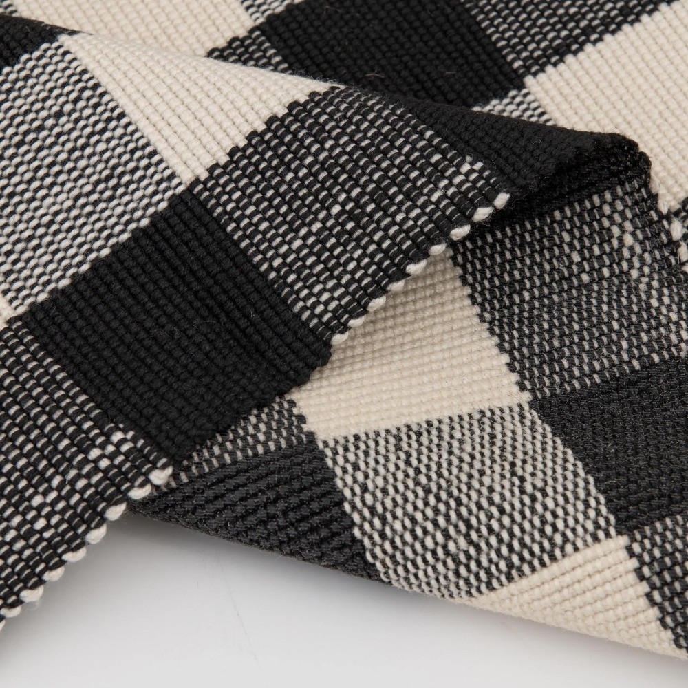 Large 24×36 Inch Black and White Layered Outdoor Rug for Patio Garden Decor