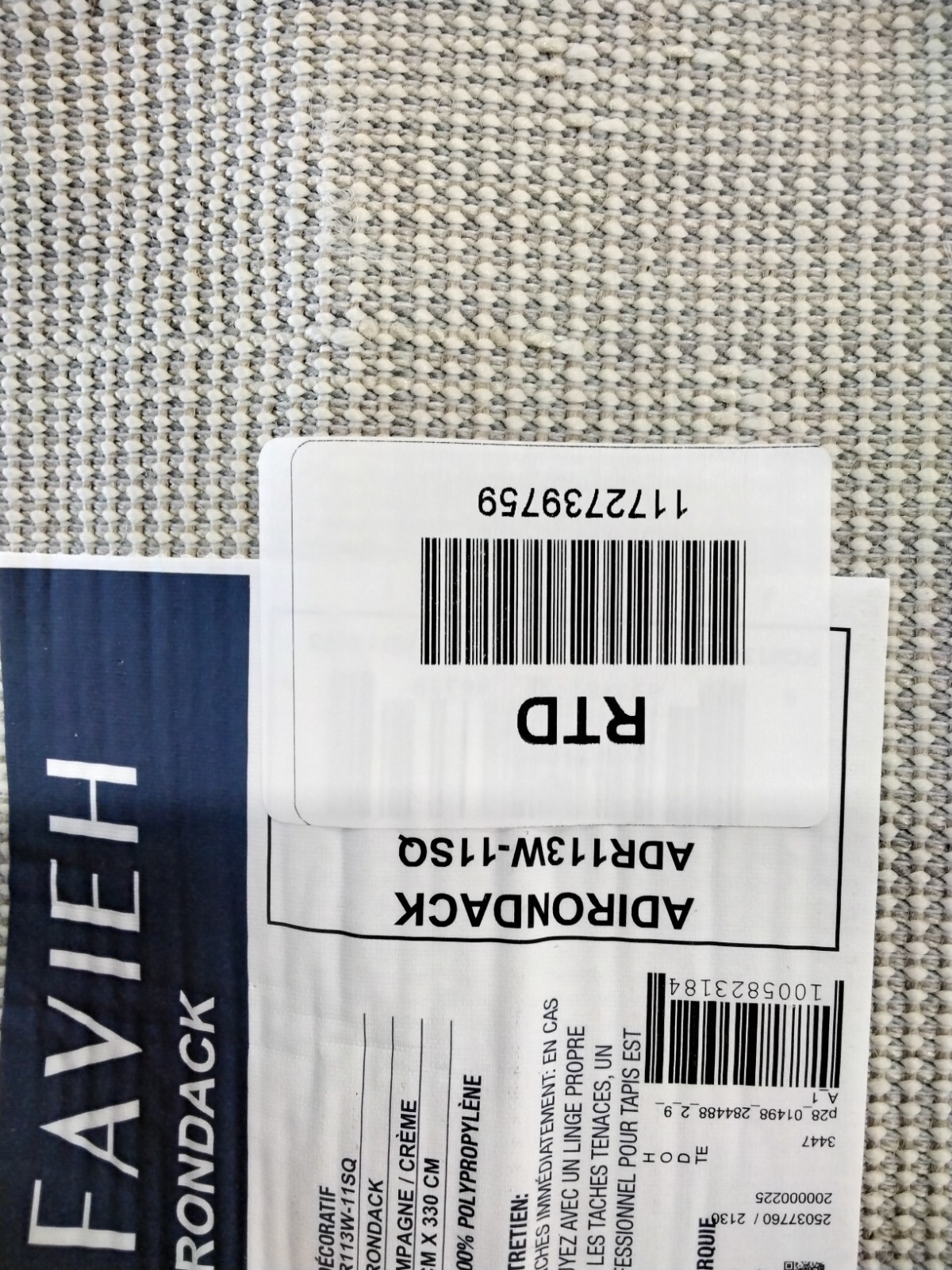 CHAMPAGNE / CREAM 11′ X 11′ Back Stain Rug Reduced Price 1172739759 ADR113W-11SQ