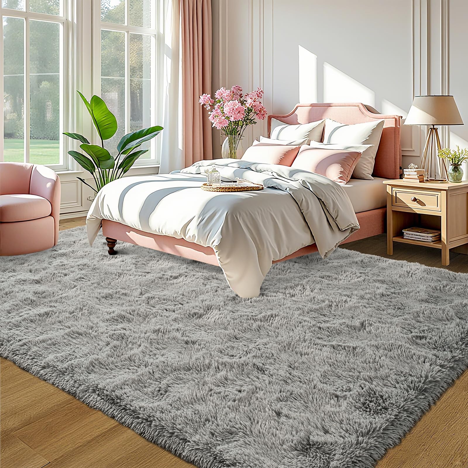 Ultra Soft Indoor Modern Area Rugs Fluffy Living Room Carpets for Children Be…