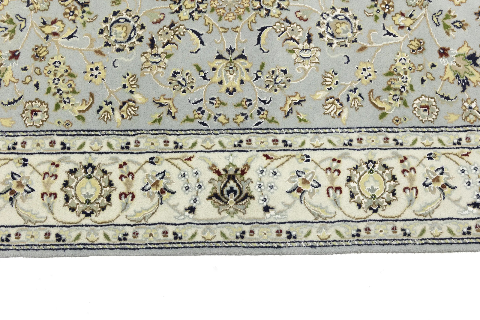 Hand-Knotted Indo-Nain Classic Floral Medallion Rug Wool Oriental Carpet 5X7 ft