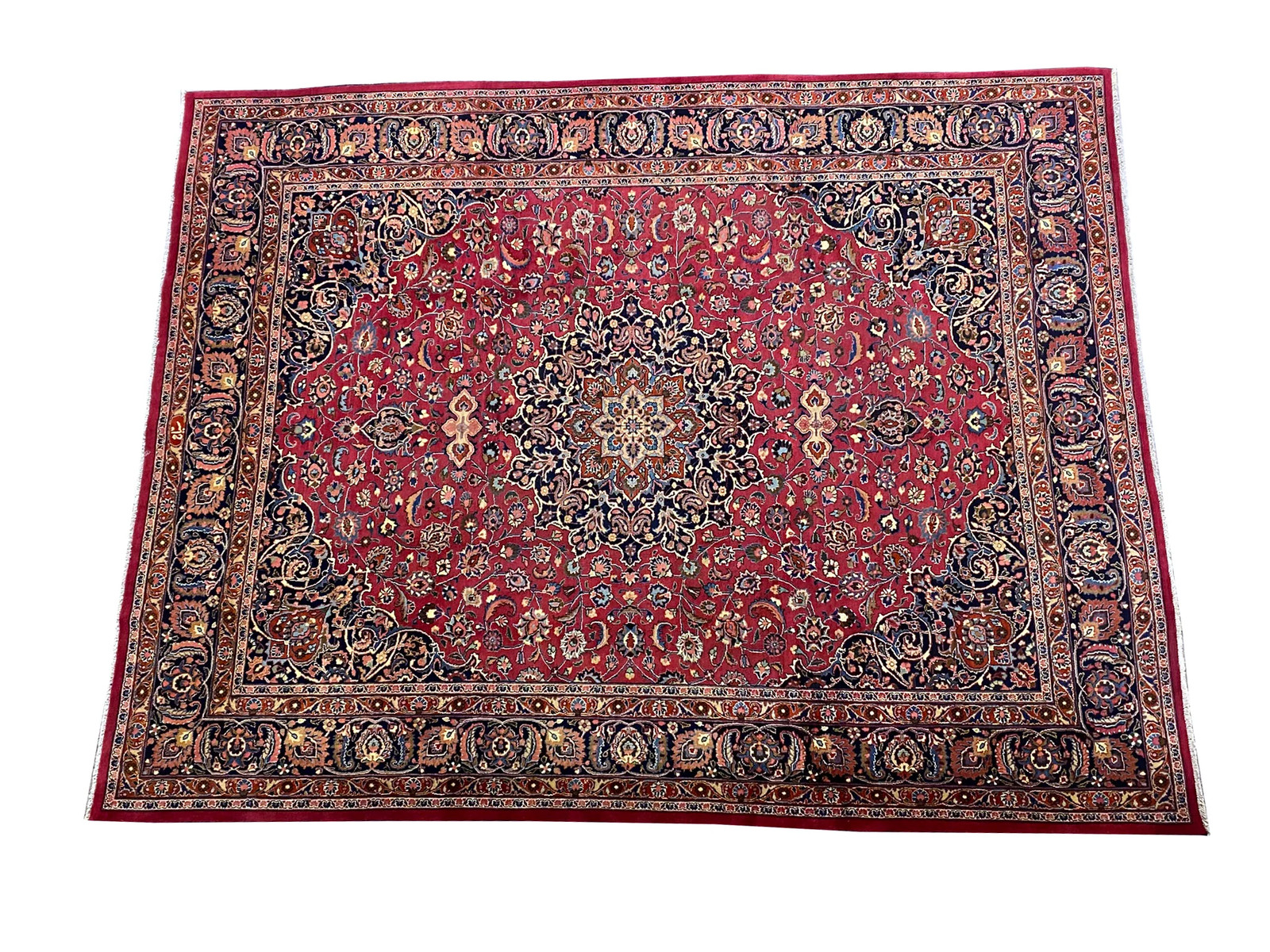 10 X 13 SIGNED Authentic Perrsian Khorassan Mashaad Rug #F-6879