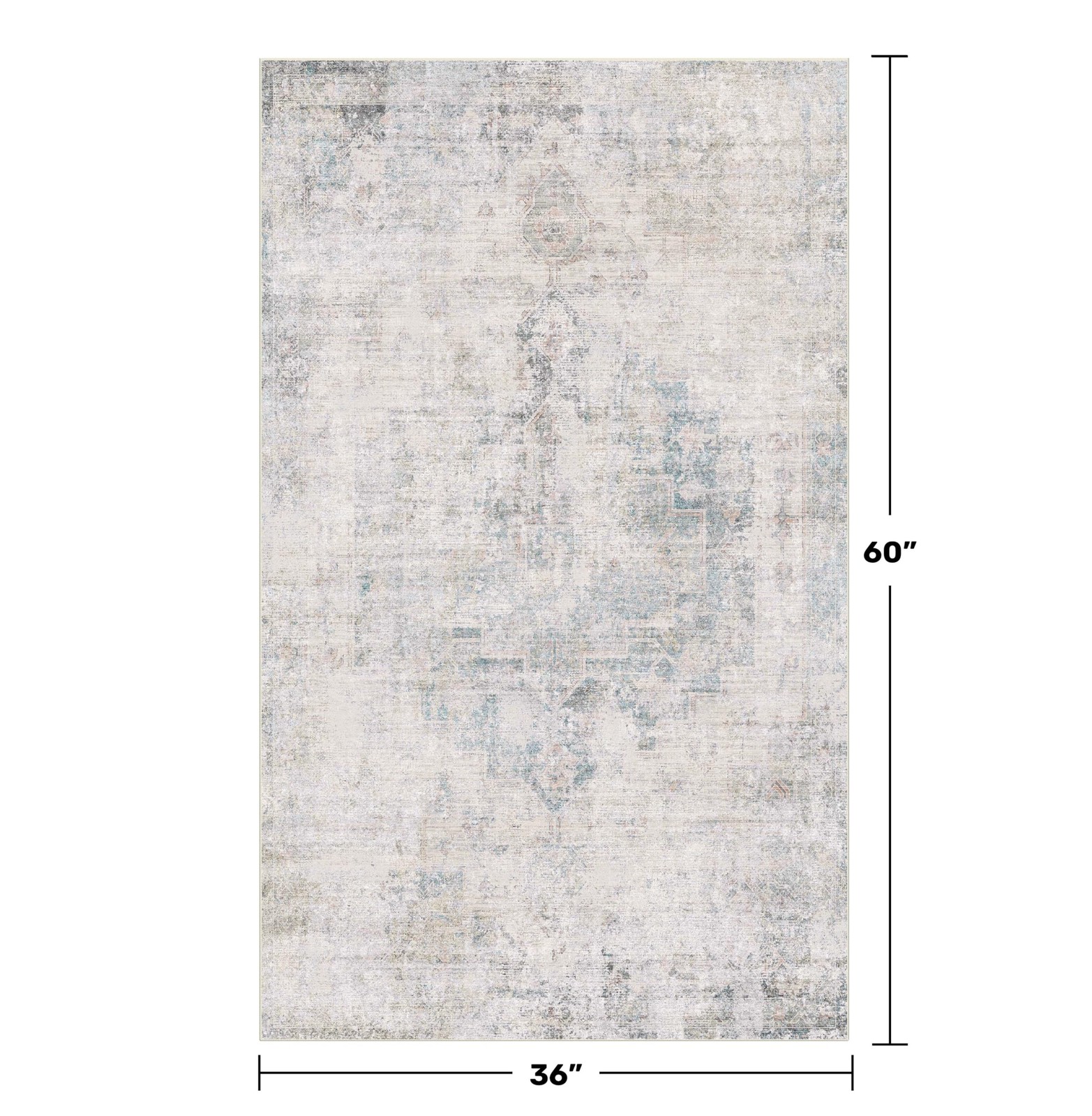 Washable Light Blue Rugs for Entryway Indoor – 3×5 Throw Rug for Large Kitche…