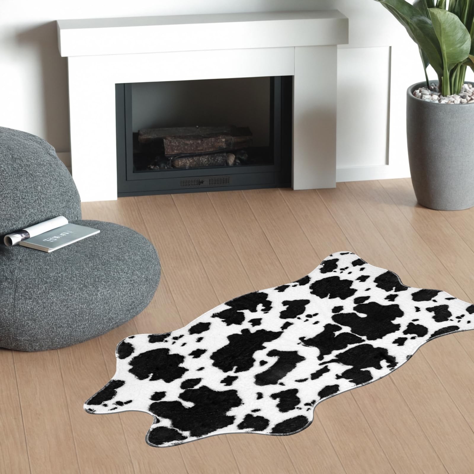 Faux Cowhide Rug, 3.6 x 2.4 ft 43.3 x 29.5 in, Cow Print, Western Decor
