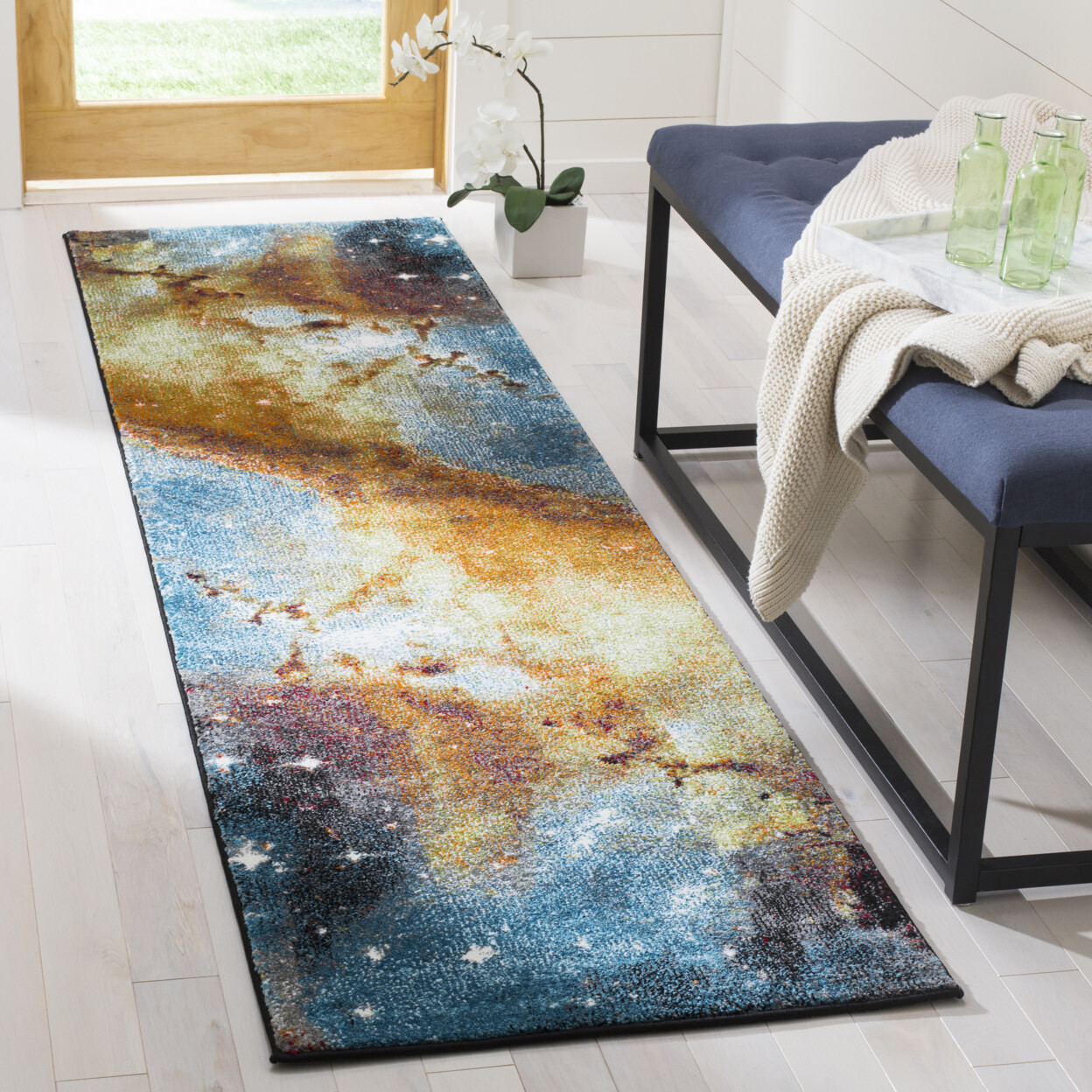 SAFAVIEH Galaxy Collection GAL109D Orange / Multi Rug