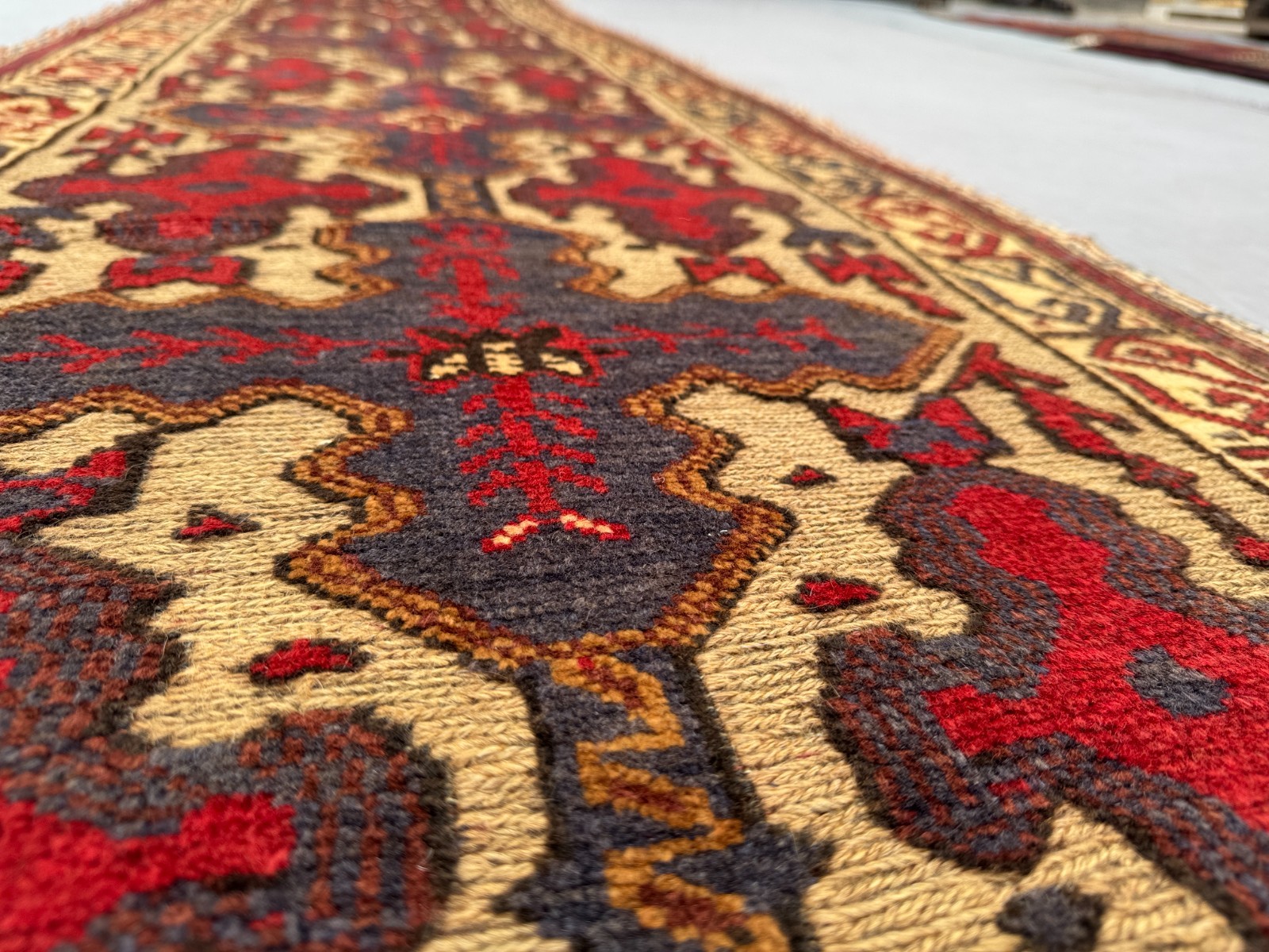 2’5 x 12’2 Ft Striking Baluchi Tribal Runner Rug – Vintage Geometric Wool Carpet