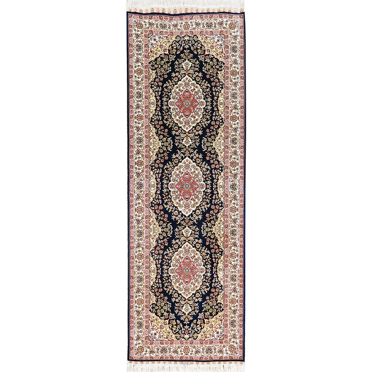 2x6ft Long Handmade silk Rug Runner Hand-knotted Carpet for Corridor 944A