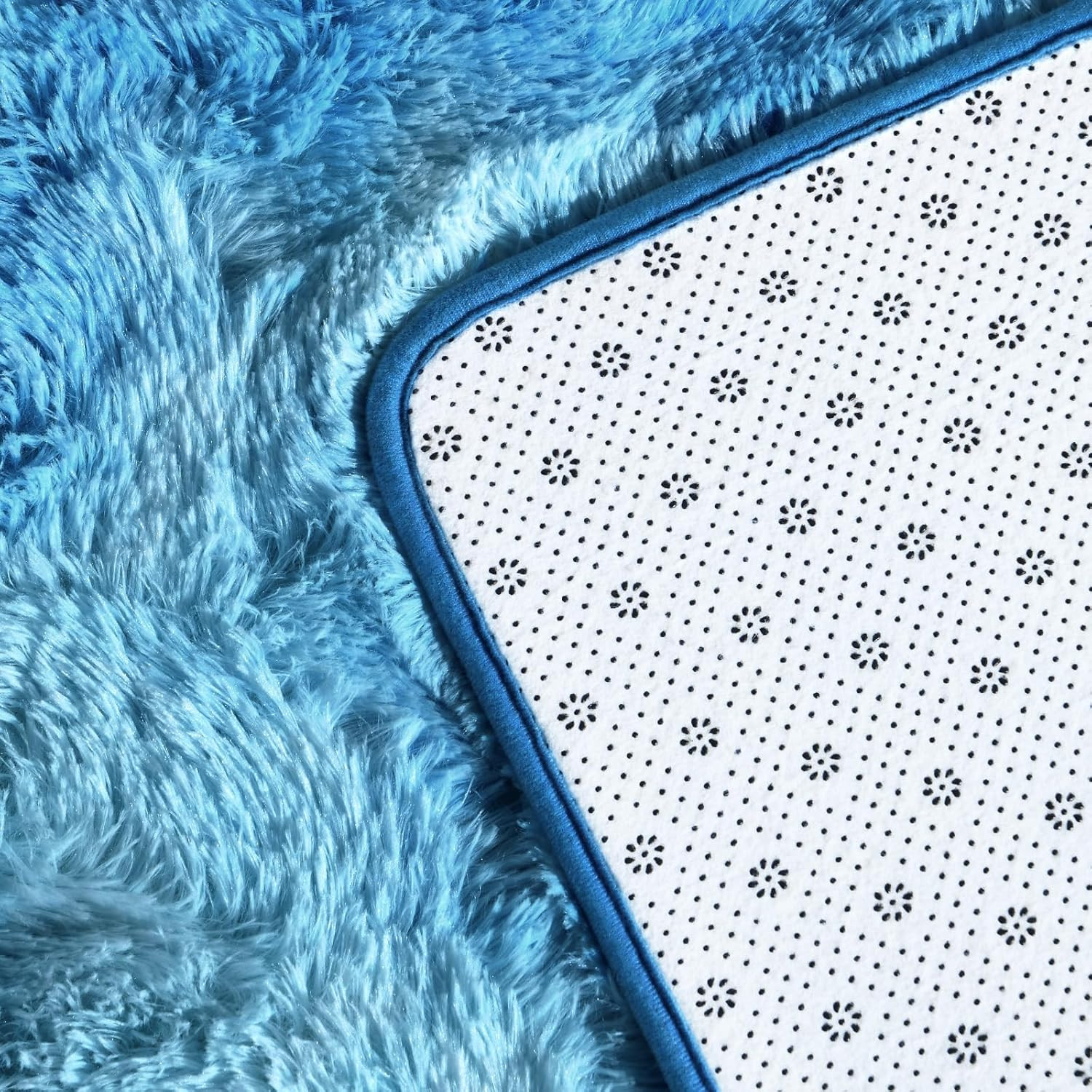 Bright Blue Large Shag Area Rug 8×10 – Ultra Soft Plush Fuzzy Carpet