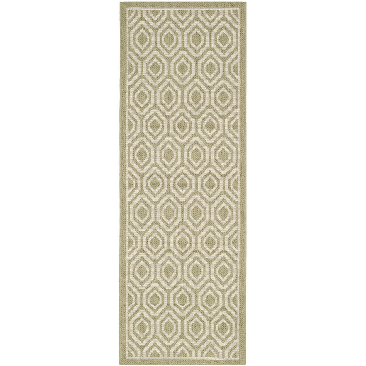 SAFAVIEH Indoor Outdoor CY6902-244 Courtyard Green / Beige Rug