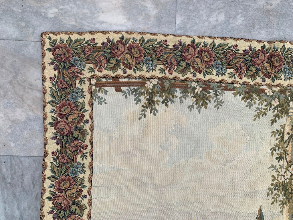 Vintage French Tapestry Pictorial Tapestry Romantic Home Decor Tapestry 4×5 ft