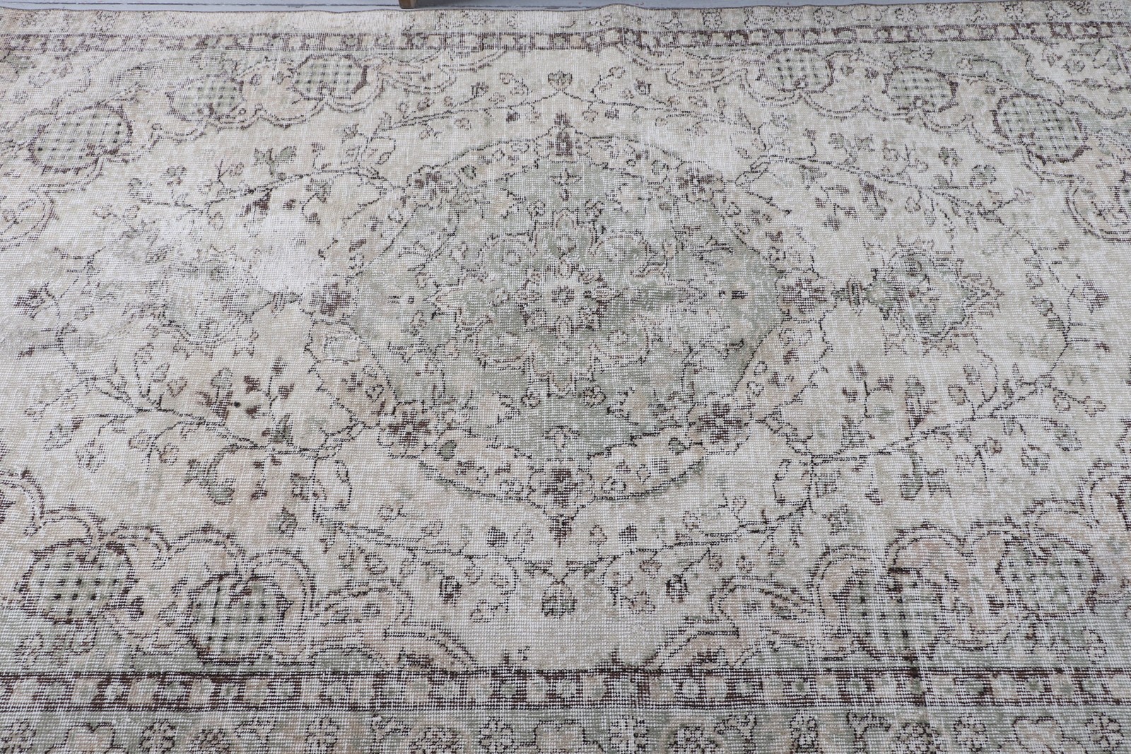 5,4×9 ft Large Turkish Vintage Rug, Gray Southwestern Wool Rug