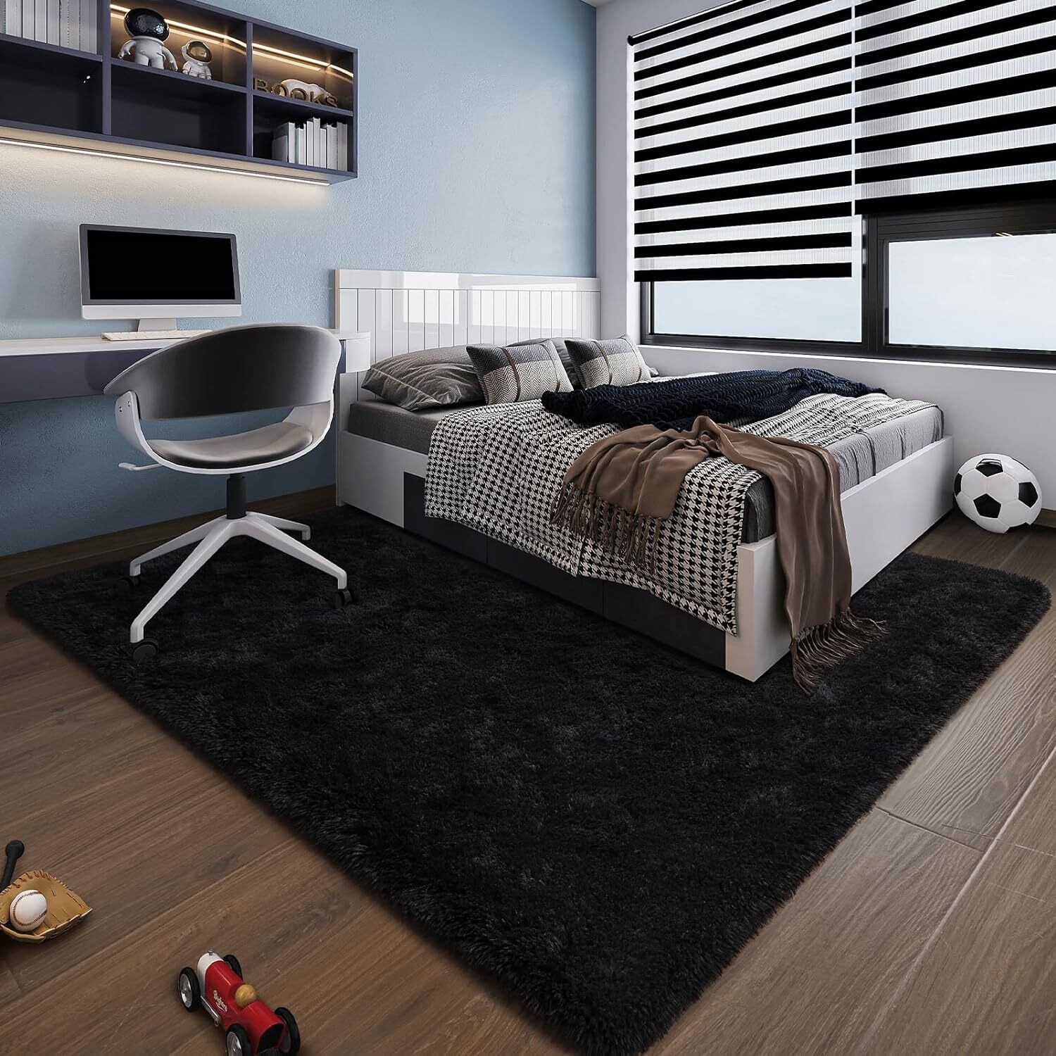 Luxury Fluffy Area Rug Modern Shag Rugs For Bedroom Living Room, Super So