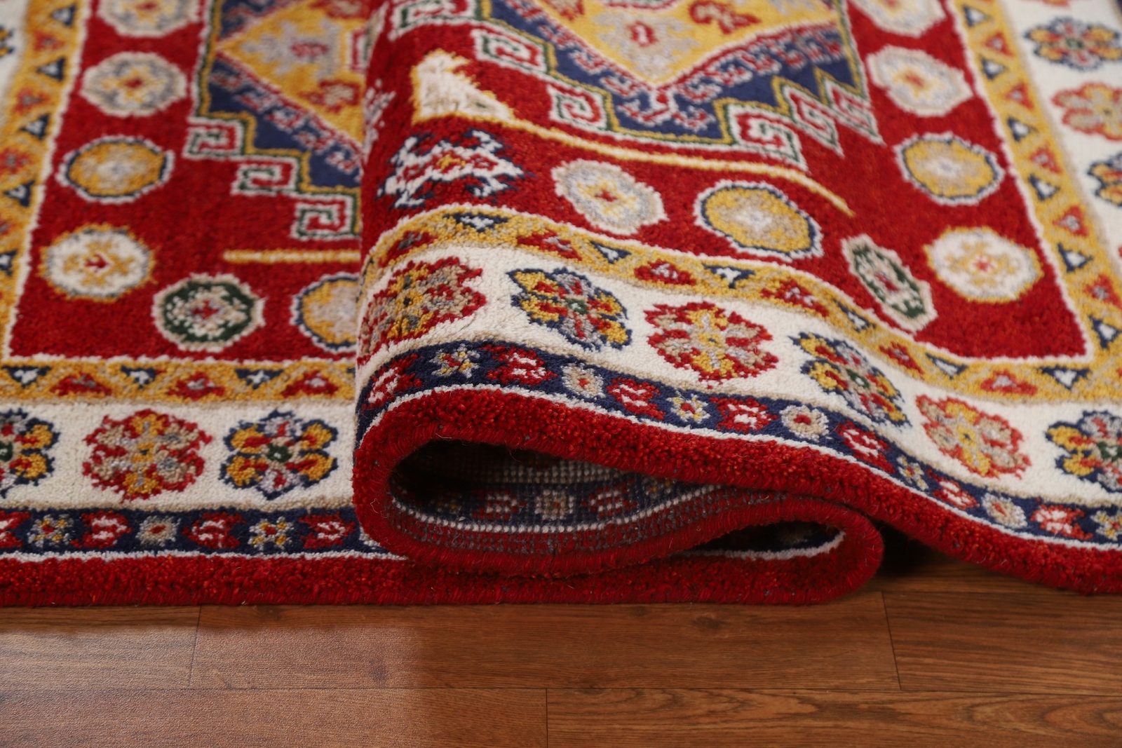 Geometric South-west Design 4×6 ft. Rich Color Kazak Indian Rug Thick Plush Pile