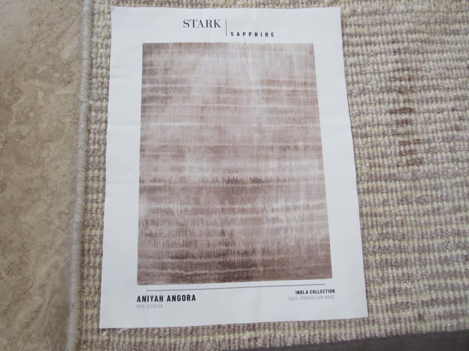 NEW Stark Sapphire Mongolian Wool rug, 2′ x 2′