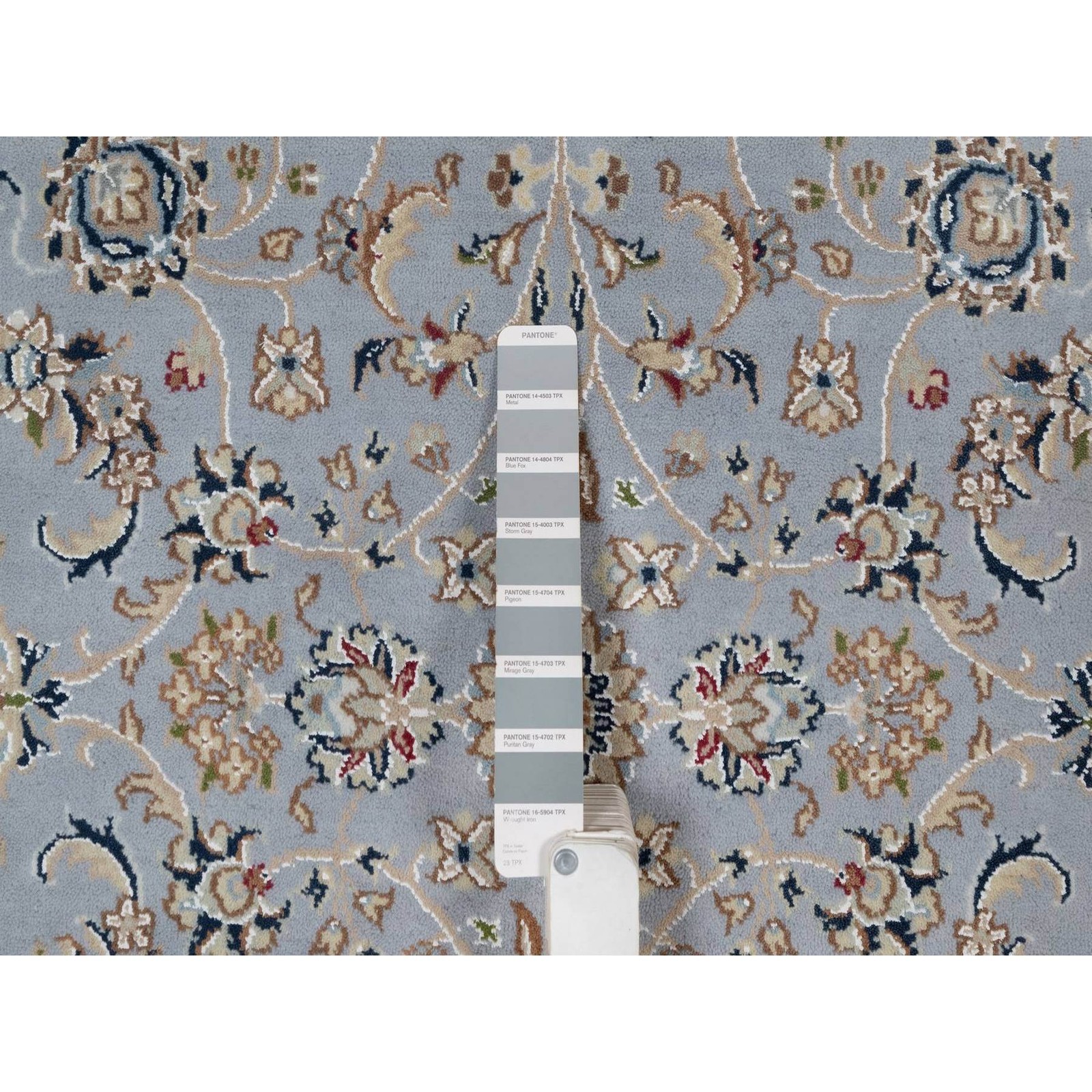 5’2 x 7’2 Hand Knotted Light Blue Nain Rug With Silk G16140