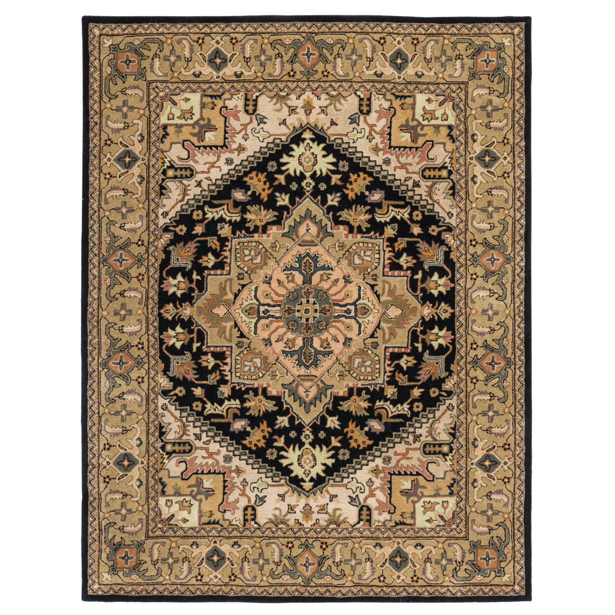 SAFAVIEH Heritage HG625Z Handmade Black / Gold Rug