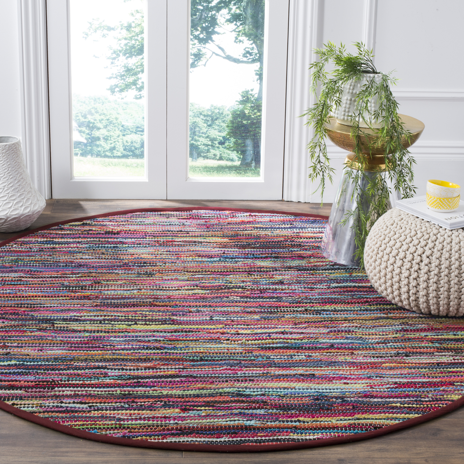 Safavieh Rag Rug MULTI 4′ X 4′ Round Rug – RAR128G-4R