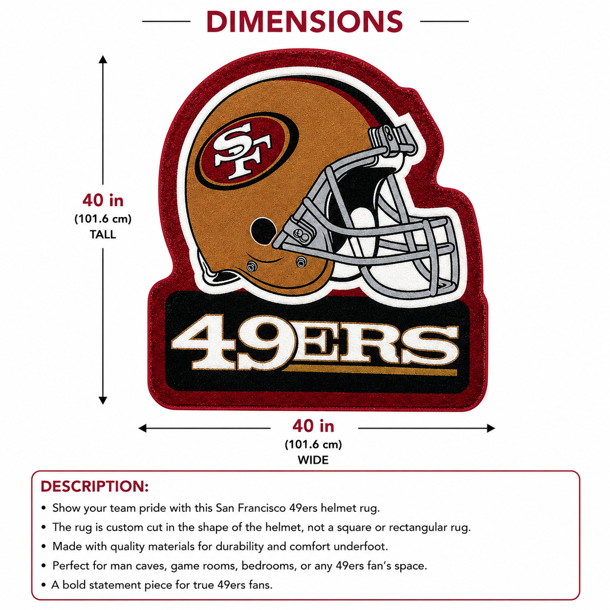 JLP Rug Stylish Man Cave Living Room Office Deco The Iconic San Francisco 49’ers