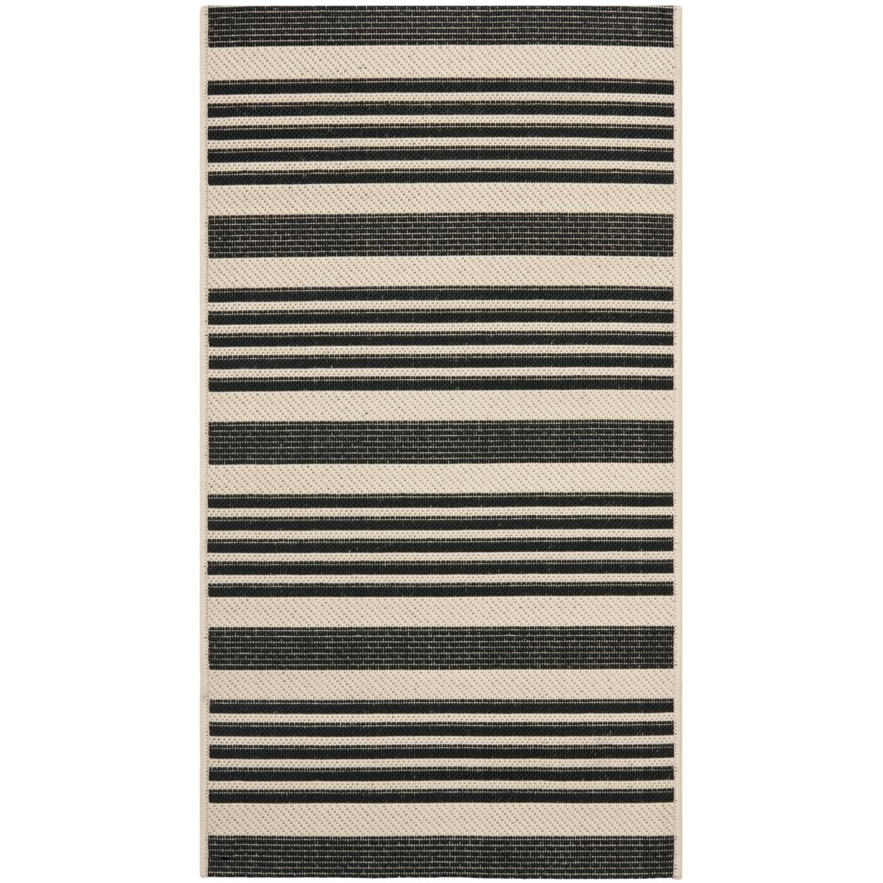 SAFAVIEH Indoor Outdoor CY6062-216 Courtyard Black / Bone Rug
