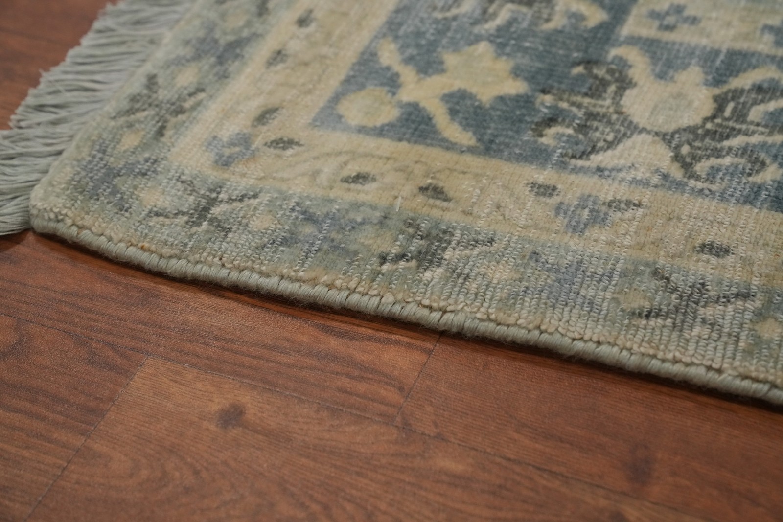 Geometric Pattern Oushak Oriental Area Rug 7×10 ft Hand-knotted for Living Room