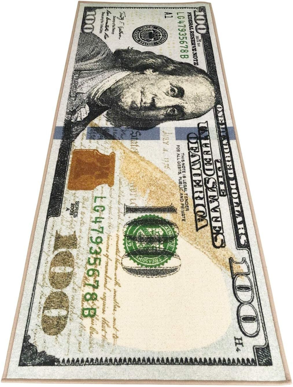 100 Dollar Bill Runner 31.5″ X 78.7″ Cool Area Rug for Living Room Kitchen Rug