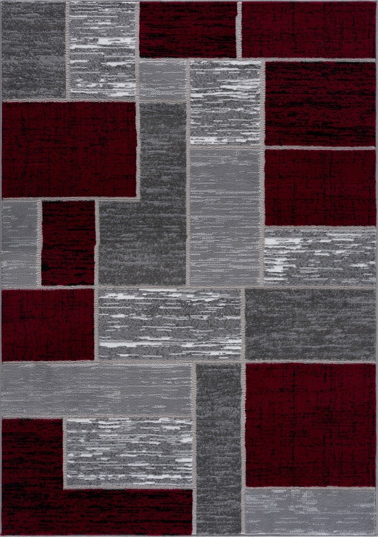 L’Baiet Verena Red Geometric 8 ft. x 10 ft. Fabric Area Rug