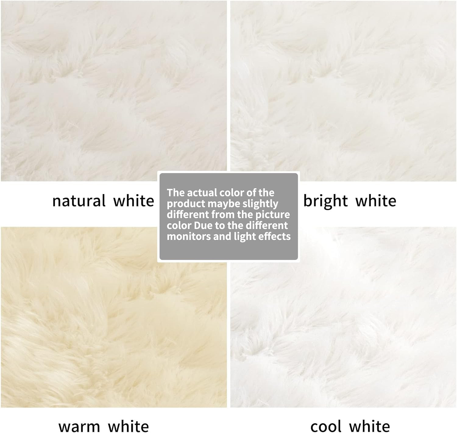 Ultra Soft Fluffy Rug White Faux Sheepskin Fur Area Rug Shaggy Couch Cover Seat