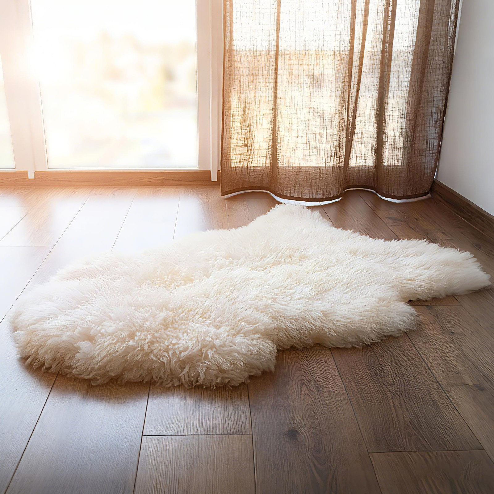 New Zealand Sheepskin Area Rug – Genuine Fluffy Wool, Multiple Sizes, Bedroom…