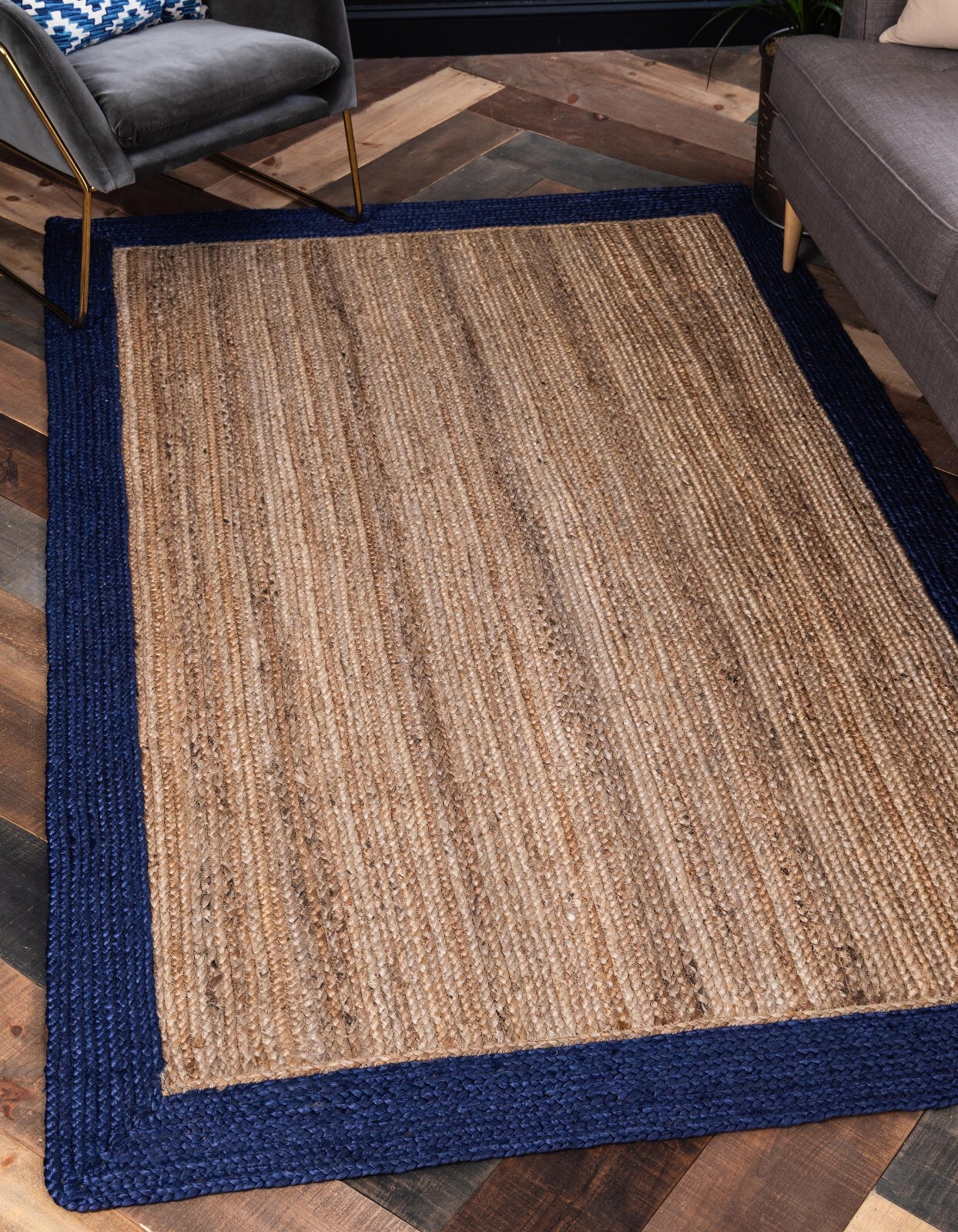 Runner jute Rug Rectangle Braided Handmade Carpet Home Decor Modern Look Rugs