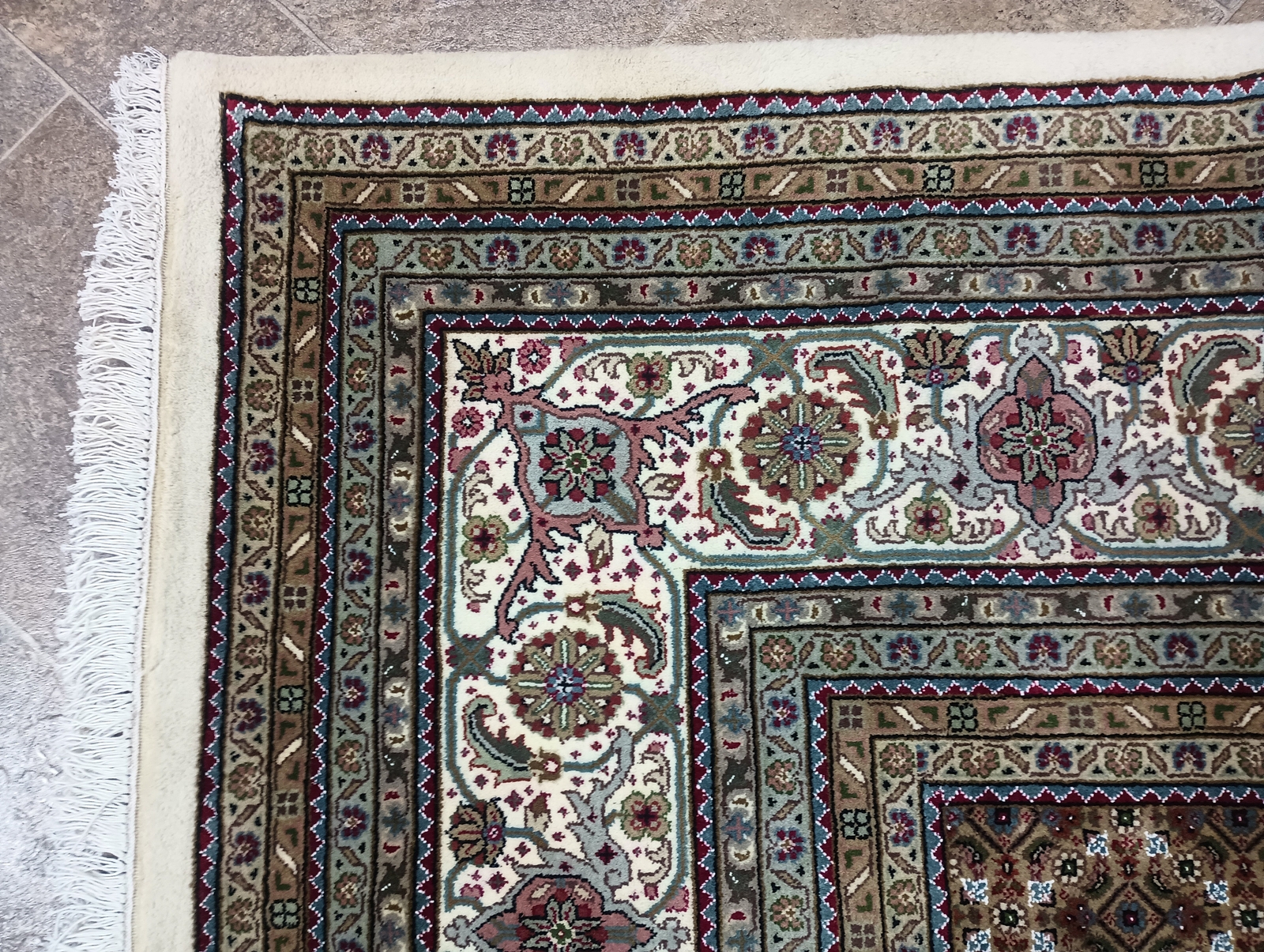13×20′ Tabriiz Mahii Wool and Silk Quality rug IVORY #F-6335