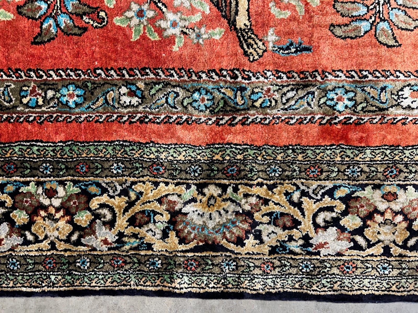 3×5 Luxurious Fine Hand-Knotted 100% Silk Pictorial Persiane Qume Rug Handmade