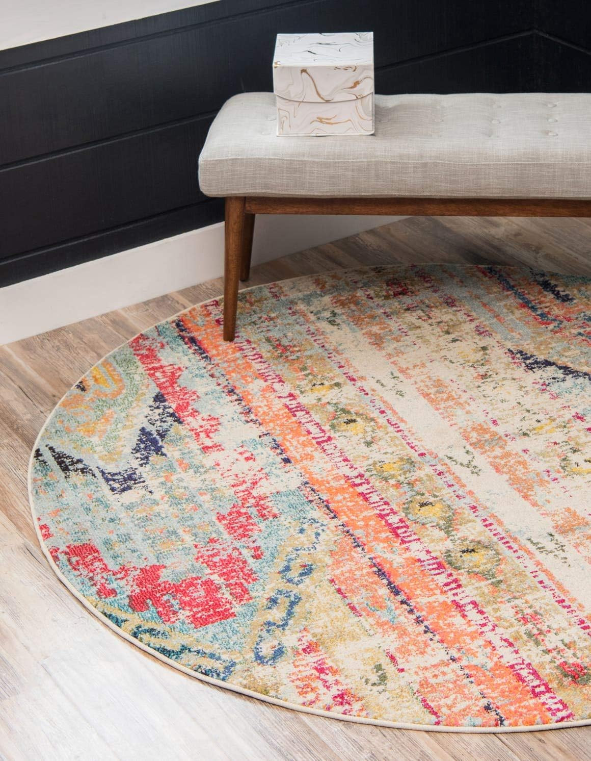 Sedona Collection Area Rug – Yosemite (6′ 1″ Round, Multi/ Blue)