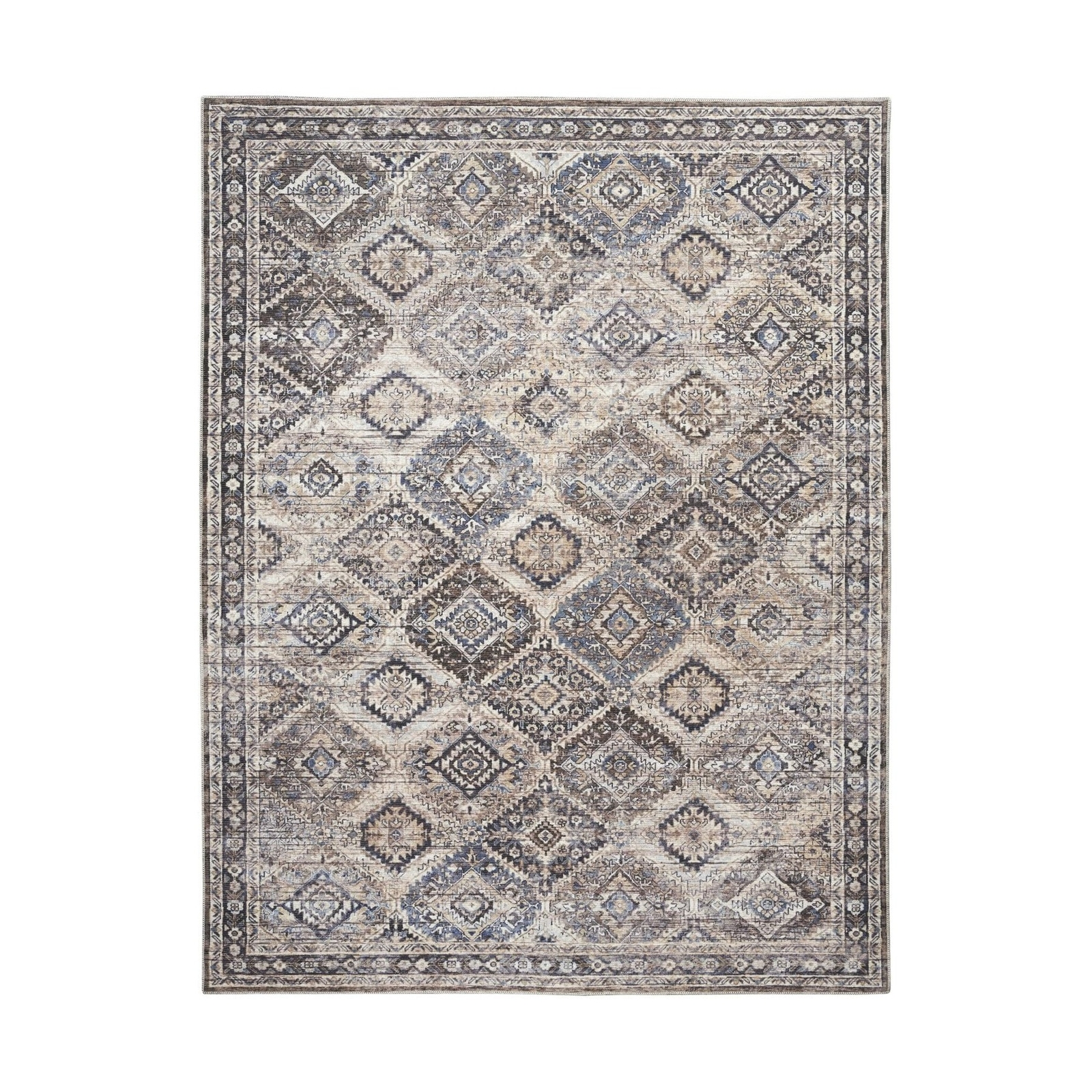 Nicole Curtis Machine Washable Series 1 Bohemian Ivory/Latte 7’10” x 9’10” Ar…