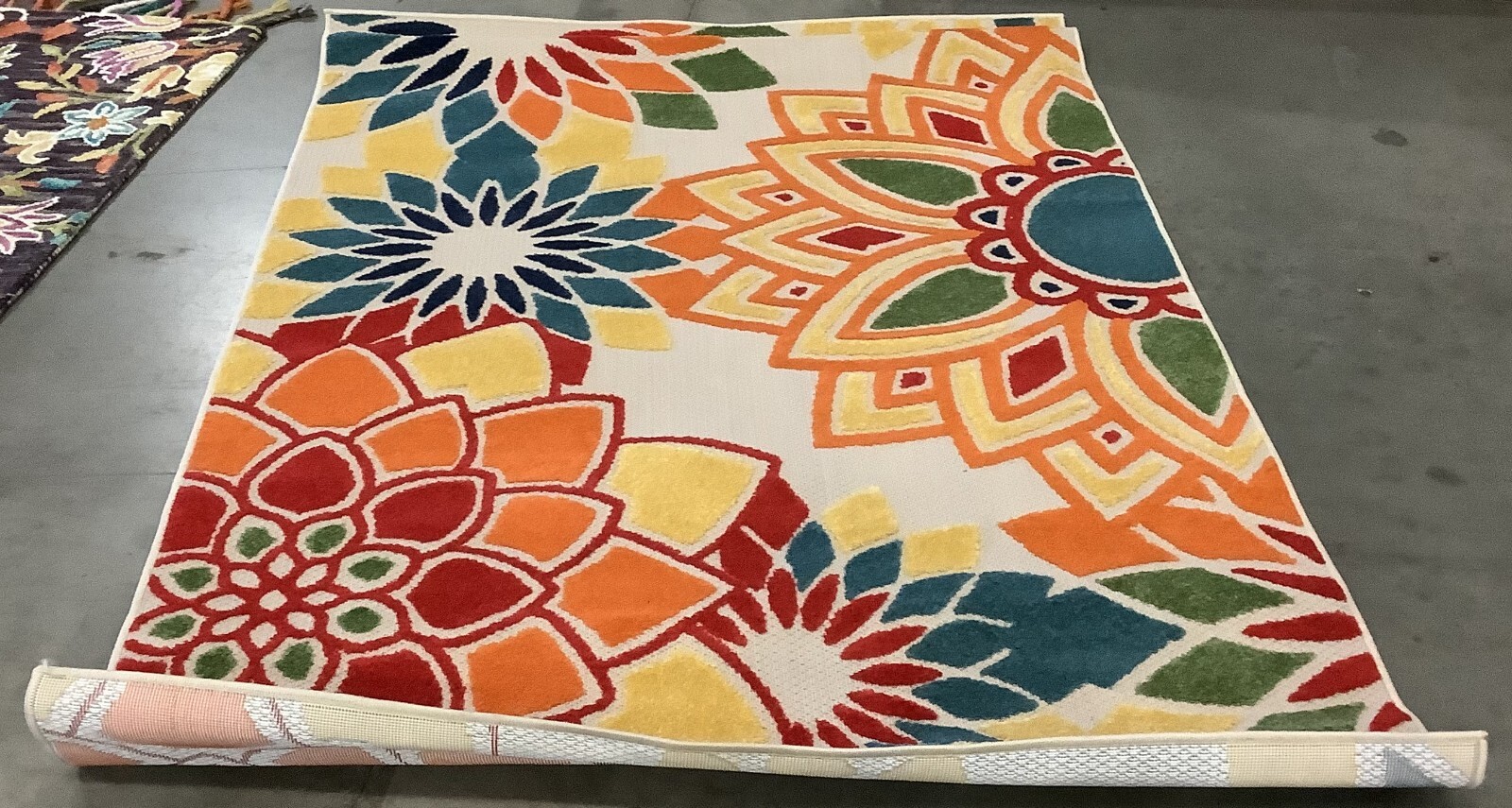 IVORY / ORANGE 4′-5″ x 6′-5″ Flaw in Rug, Reduced Price 1172674277 CBN328A-4