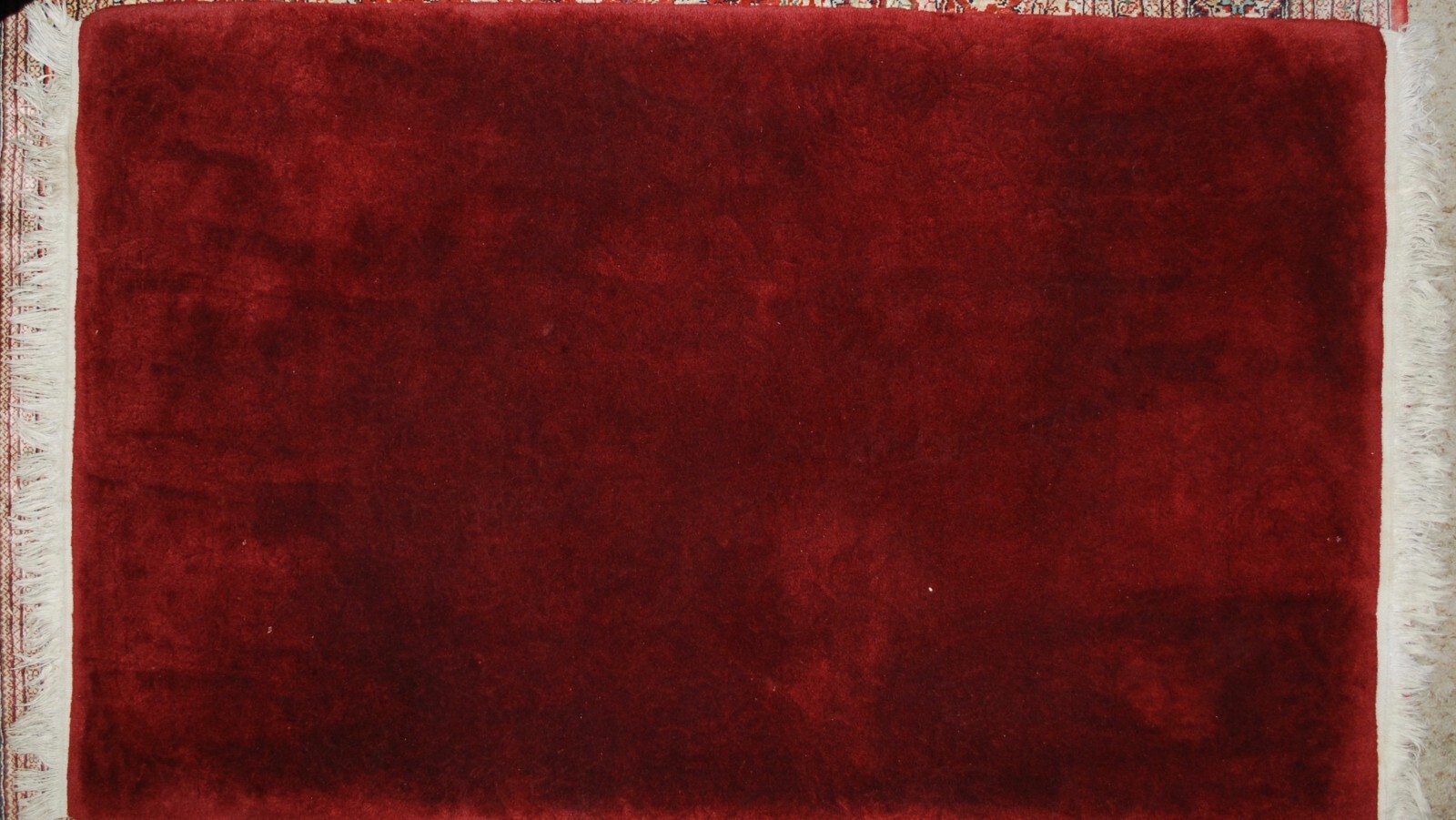 Nichols Chinese BURGUNDY Red FLORAL SCULPTED Rug 3’x5′ Wool Oriental Carpet
