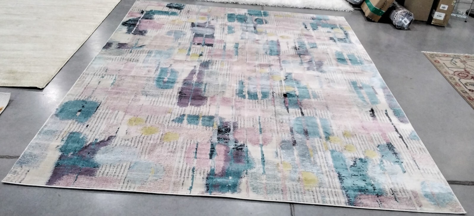 PINK / TURQUOISE 8′ X 10′ Back Stain Rug, Reduced Price 1172744188 LLN375U-8