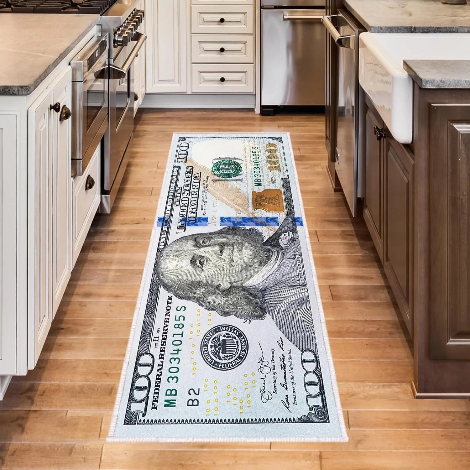 100 Bill USA Money Throw Accent Area Rug Large Floor Carpets Mat Non Slip