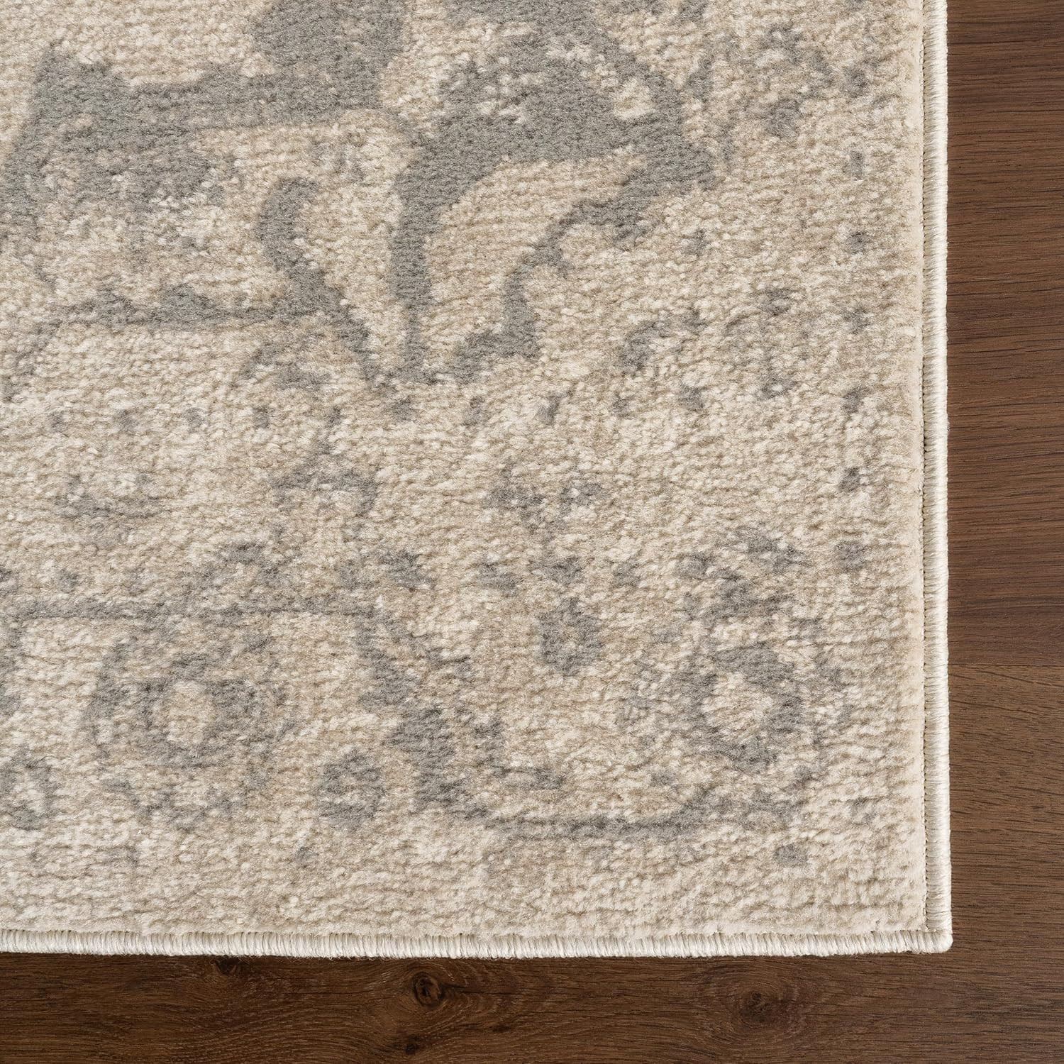 Fable Beige/Grey Medallion Area Rug 8′ x 10′ – Soft, Durable & Stain Resistant